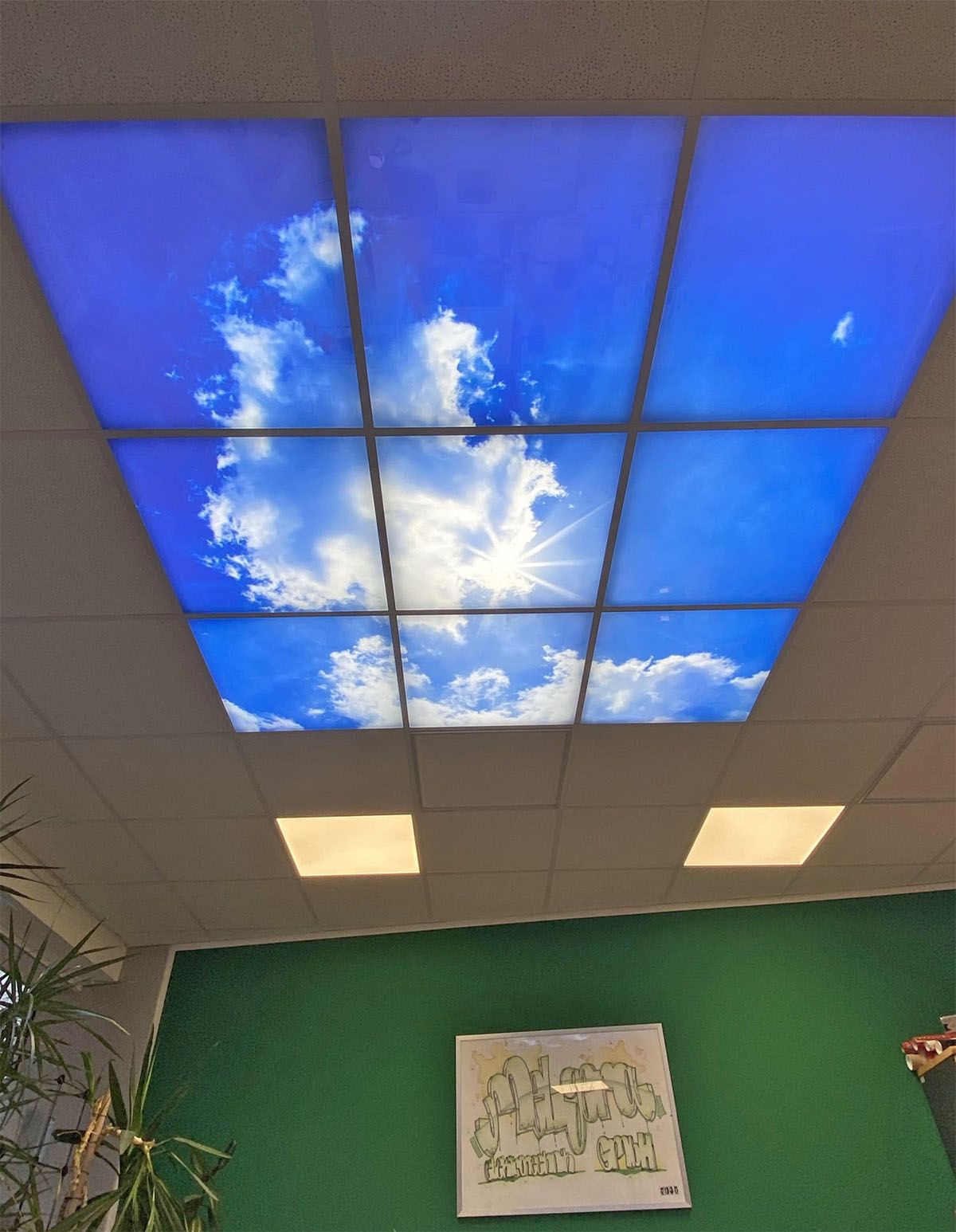 Wolkenplafond van 9 panelen